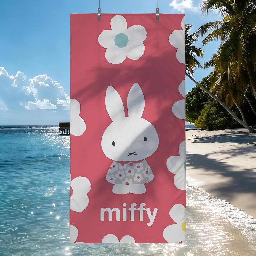 Cartoon M-miffy Towel Quick Drying Beach Towels Are Suitable For Swimming Pools Camping Yoga And The Gym