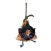 Handmade Witch Props Doll Witch Witch Broom Pendant Funny Halloween Witch Doll  Fancy Dress Party