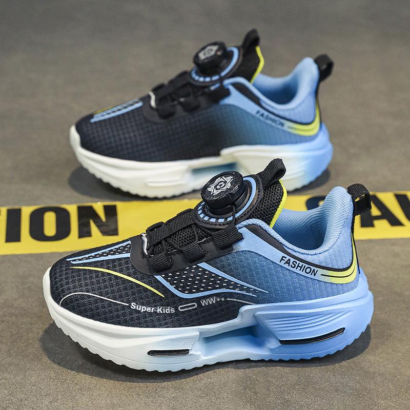 Zapatillas de Running Ligeras con Hebilla Giratoria para Niños - Antideslizantes, Cómodas, Transpirables, Zapatillas Deportivas de Exterior para Niños y Niñas