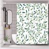Green Plant Leave Pattern Bathing Curtain  Bathroom Shower Curtain Waterproof With 12 Hooks Home Deco Free Ship