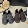 Thick-soled velvet Birkenstocks, small people increase in height in autumn and winter, muffin-soled warm cotton shoes