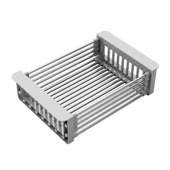 Égouttoir à vaisselle extensible pour évier en acier inoxydable, égouttoir à vaisselle pour évier de cuisine, fruits et légumes