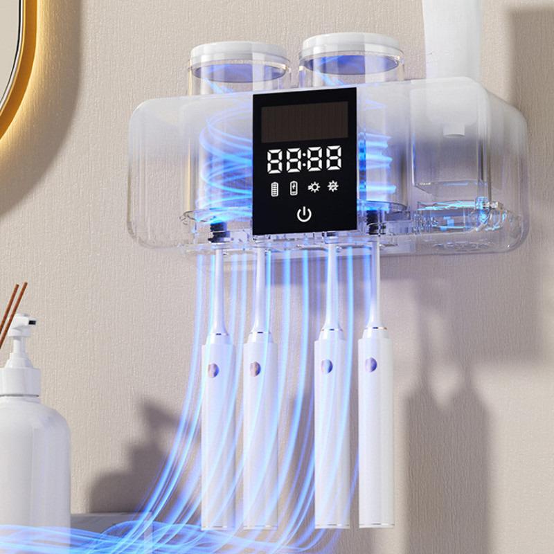 Intelligent Drying Toothbrush Holder Toothbrush Disinfector Wall Mounted Toothbrush Sterilizer Mouthwash Cup Set