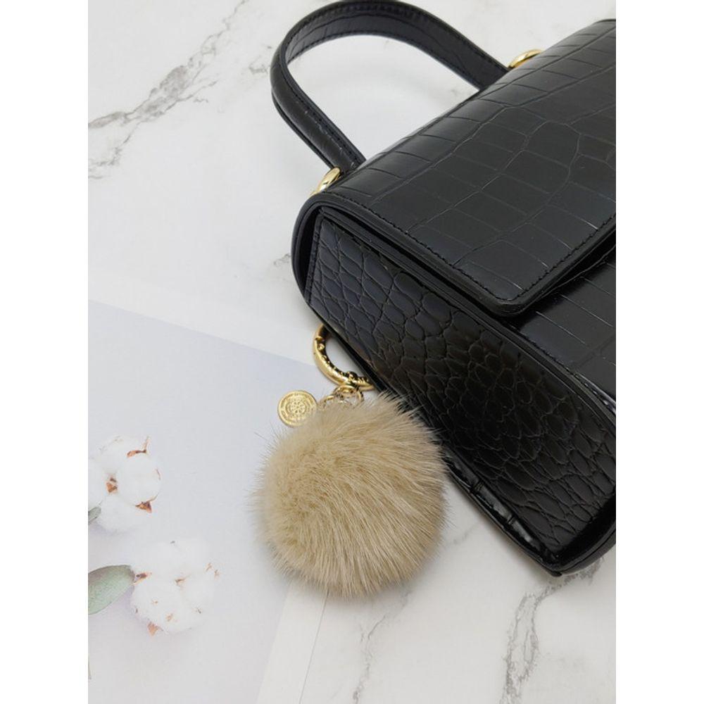 MAIA Mink Fur Keychain & Charm - Beige