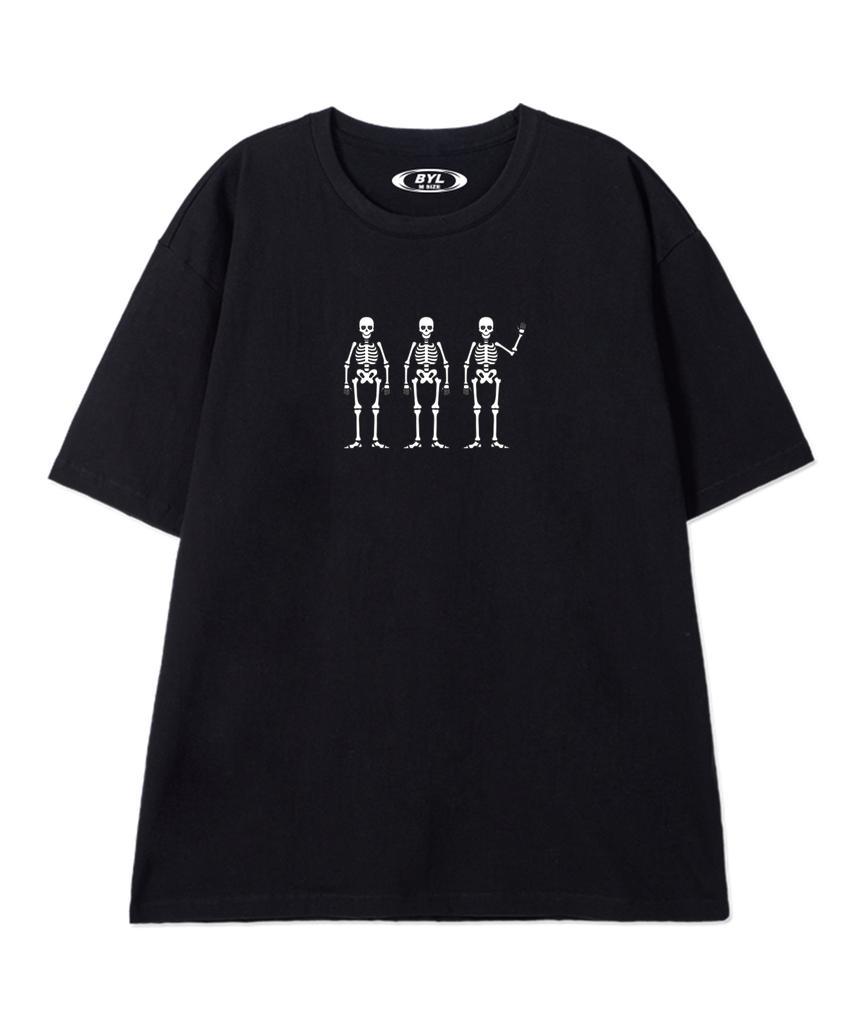 BY.L Monster Skeleton Short Sleeve T-Shirt Black