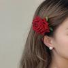 Damen Haarspange Französischer Stil Künstliche Rose Blume Dekor Haarclip Anti-Rutsch Zähne Seitenpony Haarspange Feiertag Freizeit Haaraccessoire