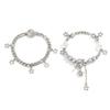Salircon 2Pcs Trend Y2K Hollow Star Pendant Bracelet Irregular Ball Bead Chain Bracelet Women's Party Hip Hop Jewelry Gif