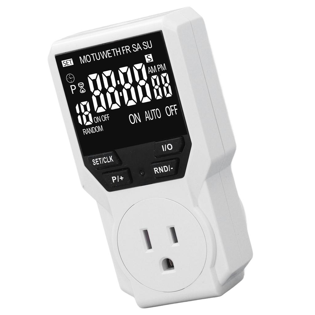 Outlet Timer Large VA Screen Multi Functional Countdown Short Cycle Timer Plug for Indoor US 120V