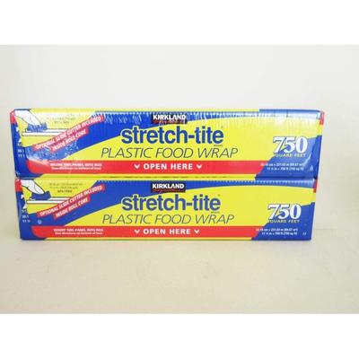 [Kirkland] Stretch-tite Food Wrap, 231m (758 Ft) – 2 Rolls. [Kirkland] Signature Quality.
