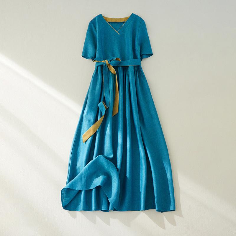 Artistic Ethnic Style Cotton-Linen Dress, Summer 2026 Edition