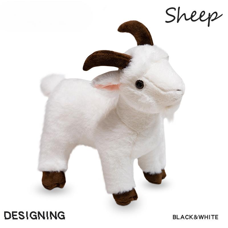 Cute Simulated Goat Doll Little Lamb Doll Alpaca Plush Toy On Bed Pillow Children's Birthday Gift for Women