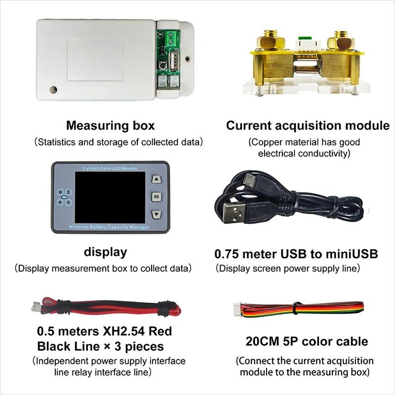 DC 0~500V Drahtloser Spannungsmesser VAC8710F LCD Solar Batterieladung Coulometer Leistungsmelder Tester Monitor Amperemeter Voltmeter