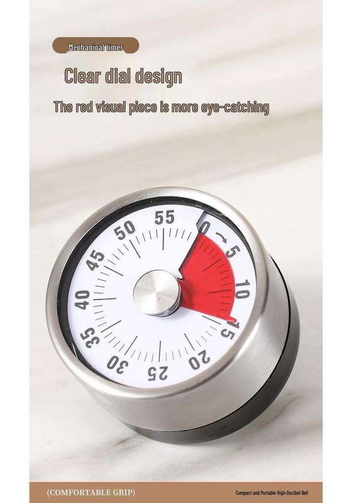 Stainless Steel Magnetic Kitchen Timer for Cooking and Study