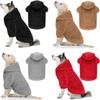 Einfarbiger warmer Hunde-Fleece-Hoodie Gemütlicher weicher Welpen-Kapuzenmantel Doppelseitiger Plüsch Winter-Katzenkleidung Outdoor