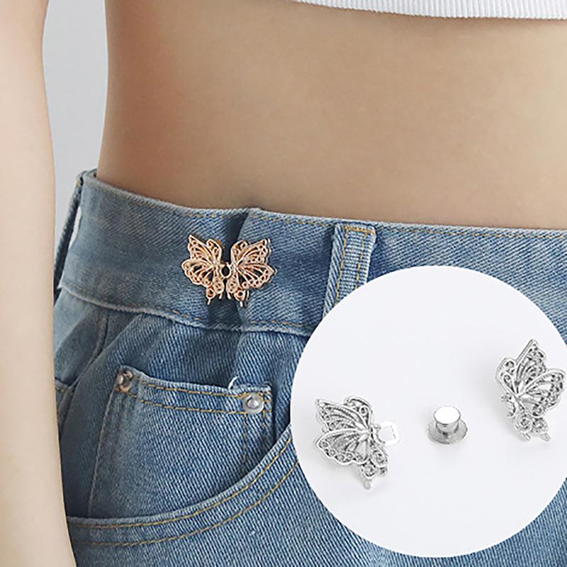 New Bowknot Button Adjuster For Pants And Skirts Waist Tightener Adjustable Waist Buckle For Jeans No Sewing Required