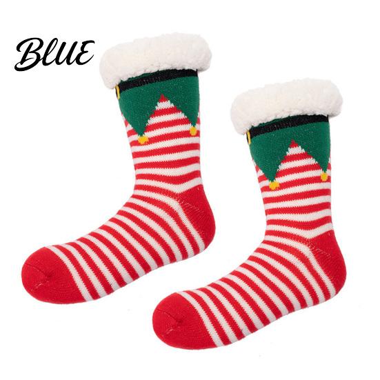Non Slip Slipper Socks Christmas with Grips for Women Men Thickened Plush Lined Holiday Gift Her Socks Non-slip Winter Thermal Living Room
