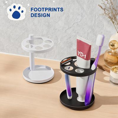 Space-Saving Tabletop Toiletry Organizer Stand, Desktop Toothbrush and Toothpaste Storage Rack, Compact Countertop Holder