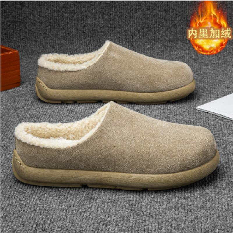 2026 Men's Style Snow Boots Lined with Fleece for Warmth and Cold Resistance Cotton Boots and Cotton Slippers Chanclas De Hombre