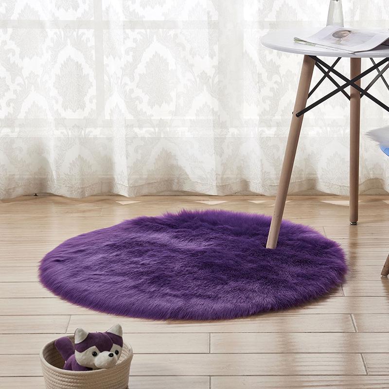 Hand Tufted Soft Sheepskin Rug Chair Cover Bedroom Living Room Mat Round Wool Warm Hairy Carpet Seat Artificial Fur Area Rugs