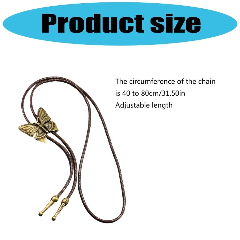 Stylish PU Leather Bolo Tie Necklace With Alloy Accents Stylish Wax Cord Necktie For Men Women Fashion Accessories