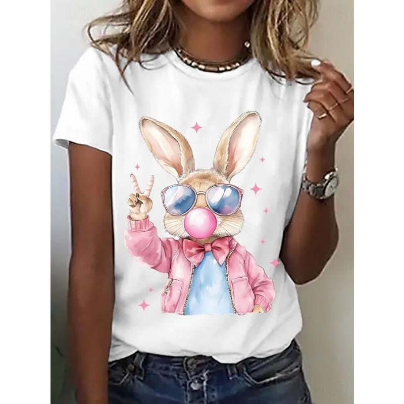 

Easter Women s T Shirt Print Graphic AnimalTops Daily Weekend Summer S