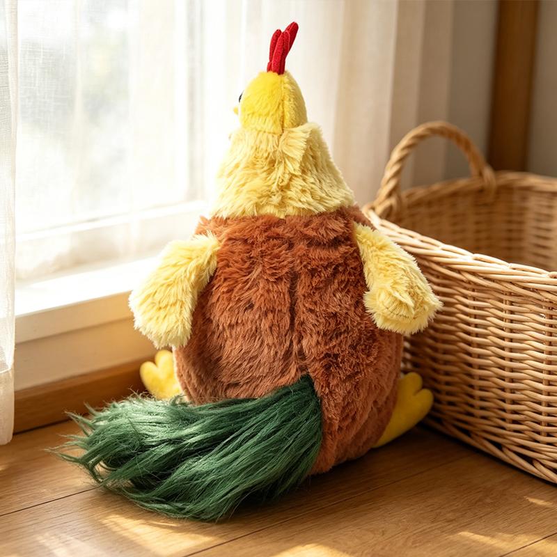 22Cm Fluffy Rooster Plush Toy Cute Soft Stuffed Chicken Animal Doll Farm Animal Decor Ideal Birthday Holiday Gift For Kids