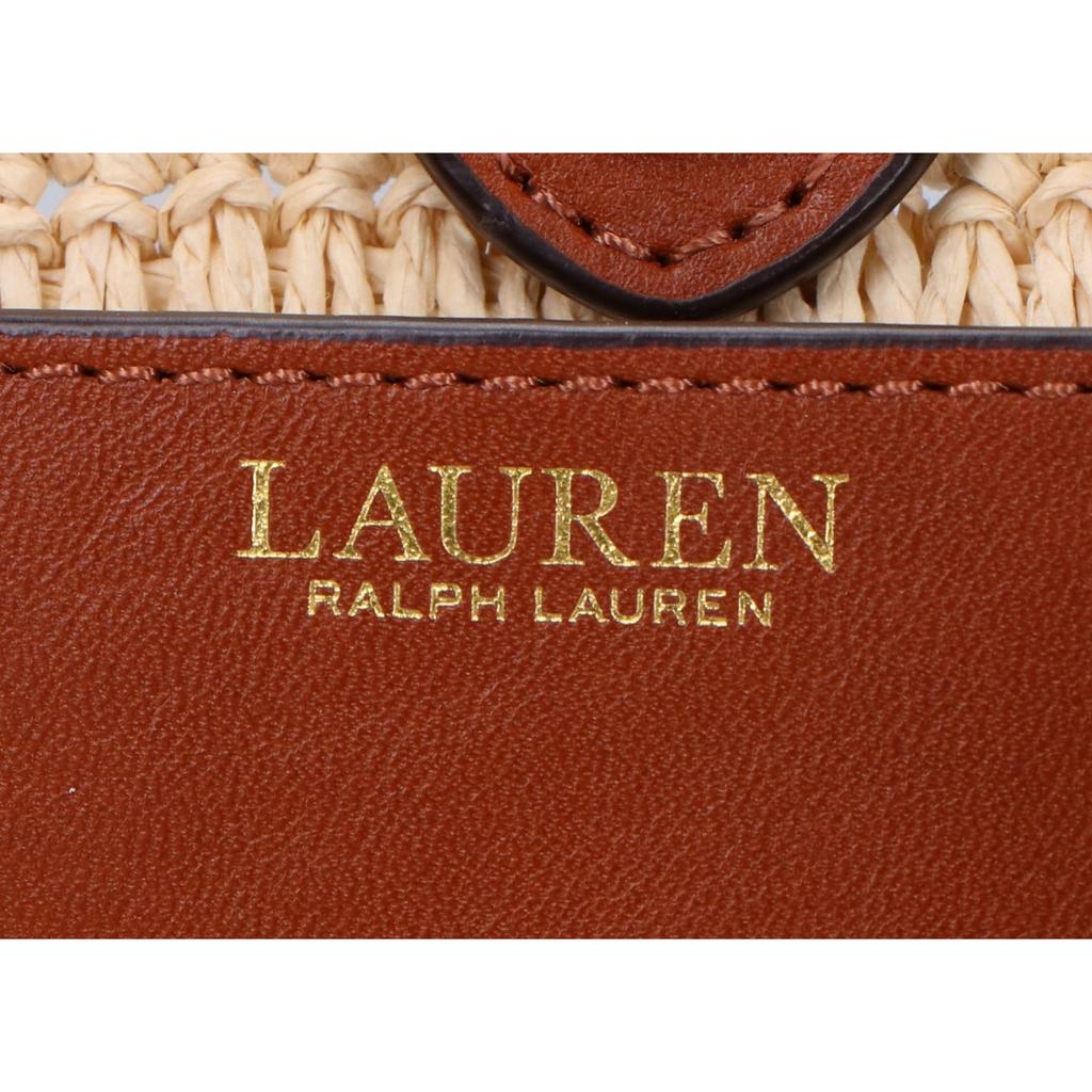 Ralph Lauren [Beautiful Condition] Leather X Straw Shoulder Bag Natural brownUsed