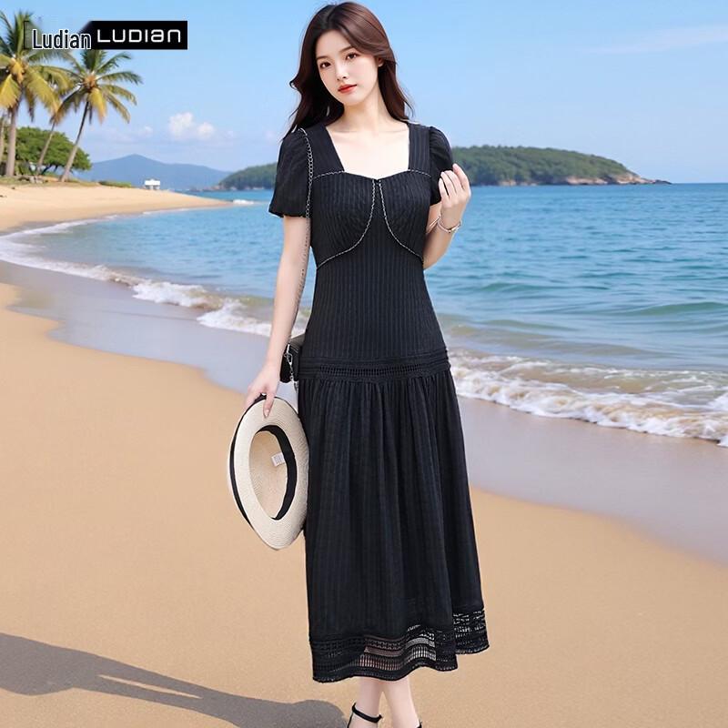 LUDIan Women's Elegant Slimming Long Dress