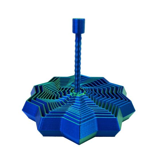 3D Printed Fractal Fidget Star Stress Anxiety Relief Expanded Star Sensory Toy with Handle Whirling Spiral Expandable Star Decompression Toy
