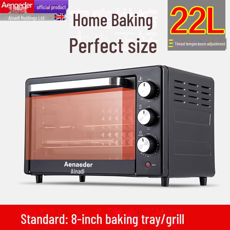 

Многофункциональная электрическая духовка объемом 12 л для выпечки, тортов и сушки фруктов — автоматическая, большая вместимость, бытовой прибор 22L European standard чёрный