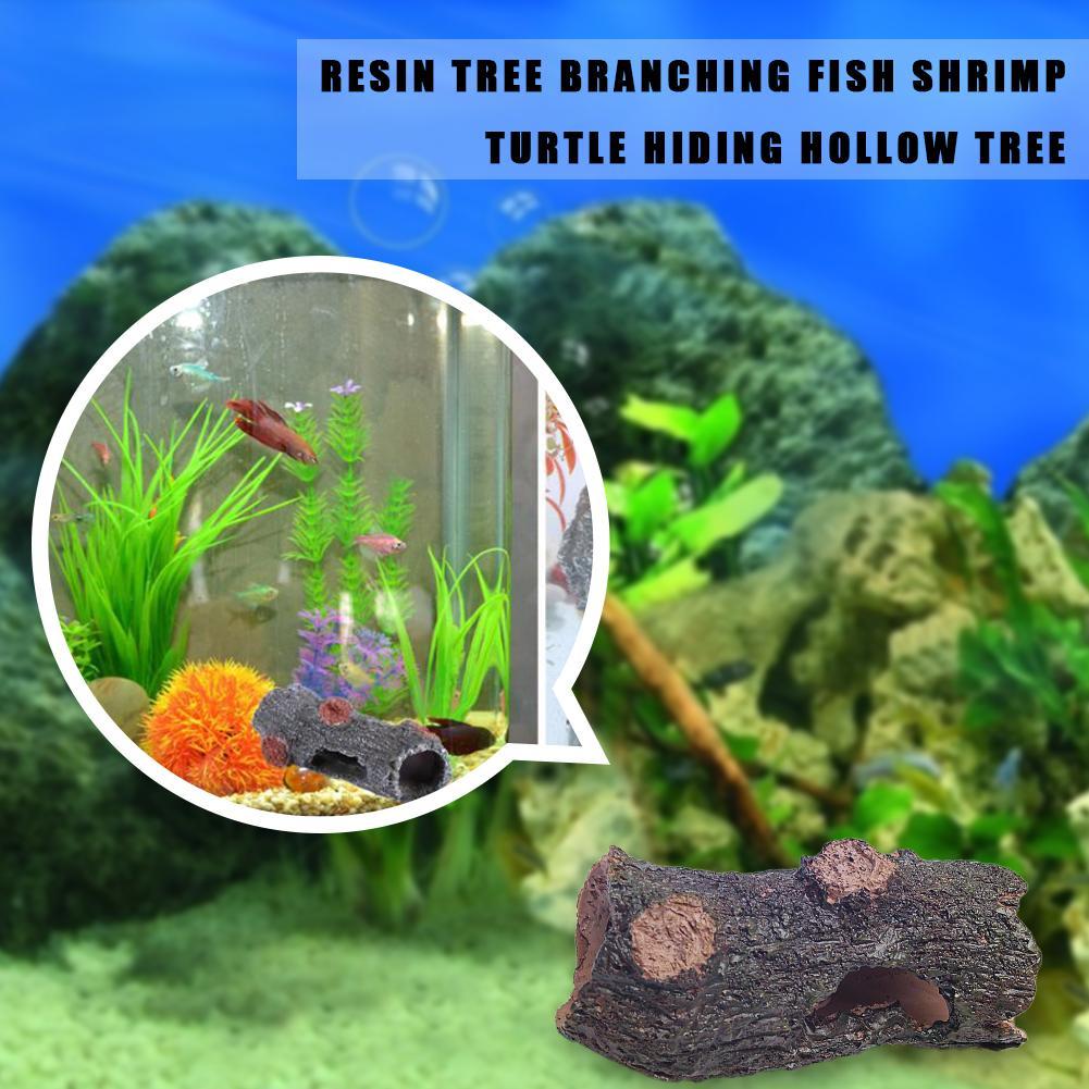 Simulation Hollow Wood Resin Tree Branches Fish Tank Ornament Starfish Landscaping Resin Wood Barrel Tree Debris Aquarium Decor