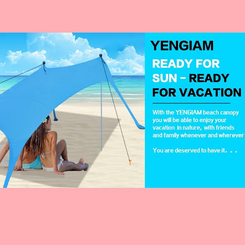 Taşınabilir Kanopi Plaj Çadırı Pop-Up Güneşlik UV Dayanıklı Kamp Yatak Çadırı Rüzgar Geçirmez ve Güneş Kremi Güneş Barınağı Kanopi Bahçe Evi