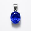 Natural Blue Sapphire Pendant Oval Cut 25 Ct 925 Sterling Silver September Birthday Birthstone