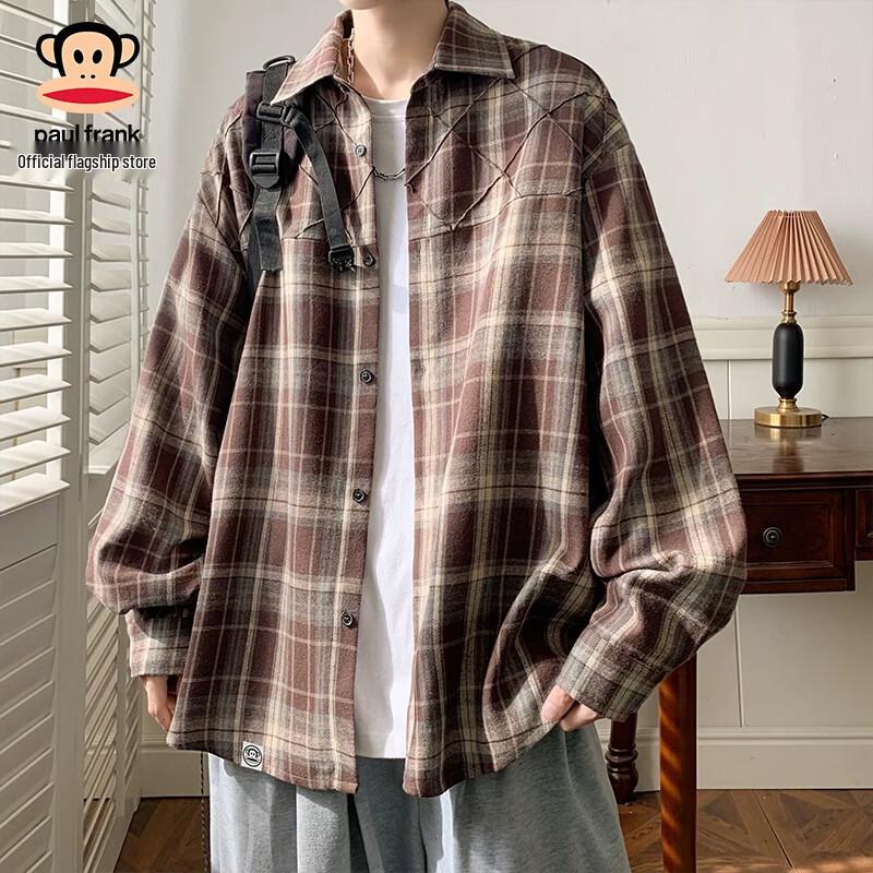 Paul Frank Men's American Plaid Casual Button-Down Shirt