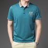 Summer New Business T-shirt Short Sleeve Men's Casual Men's Lapel Men's Printed Solid Color Top