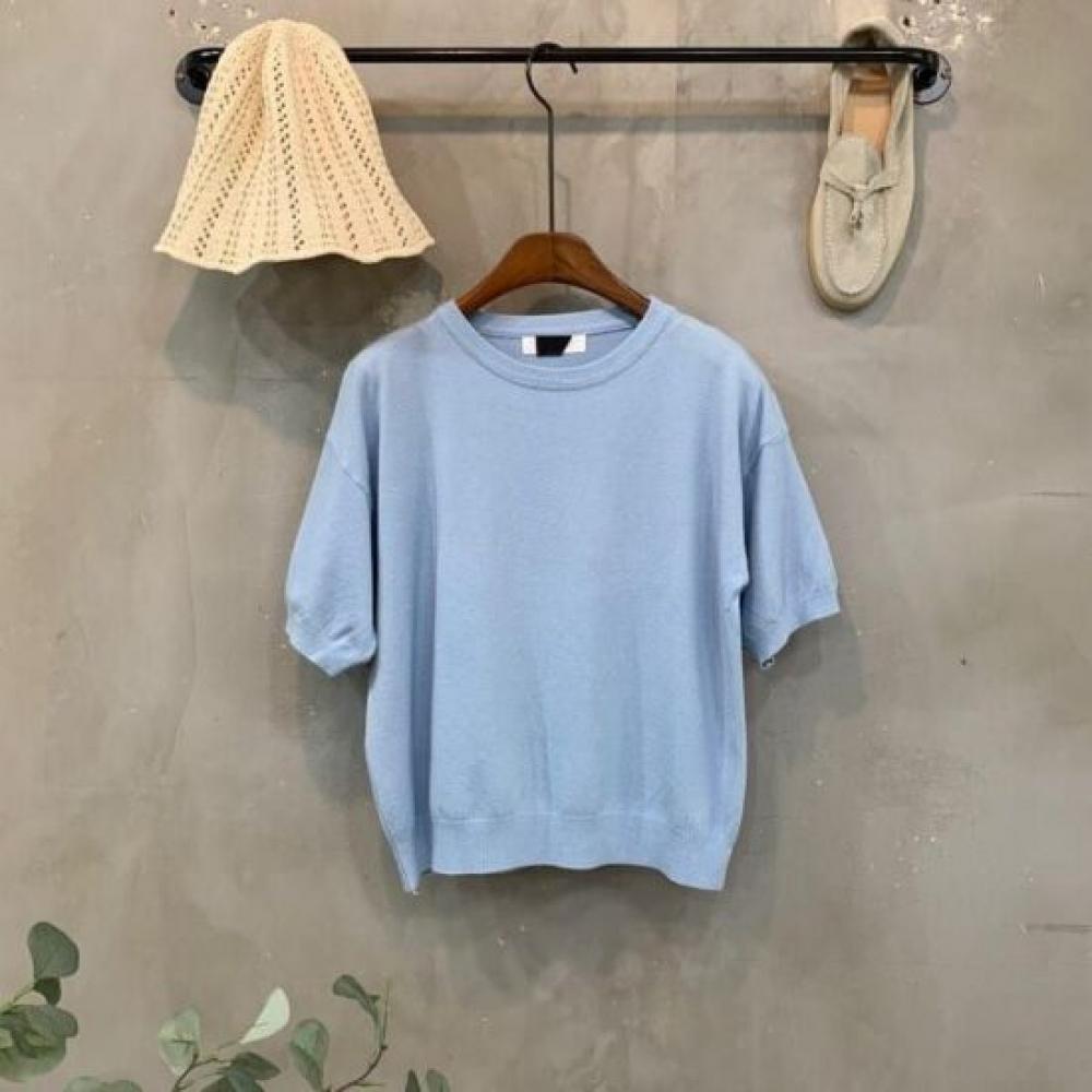 C S In The Room Women baSiC Round neCk Short Sleeve Knit 5Color