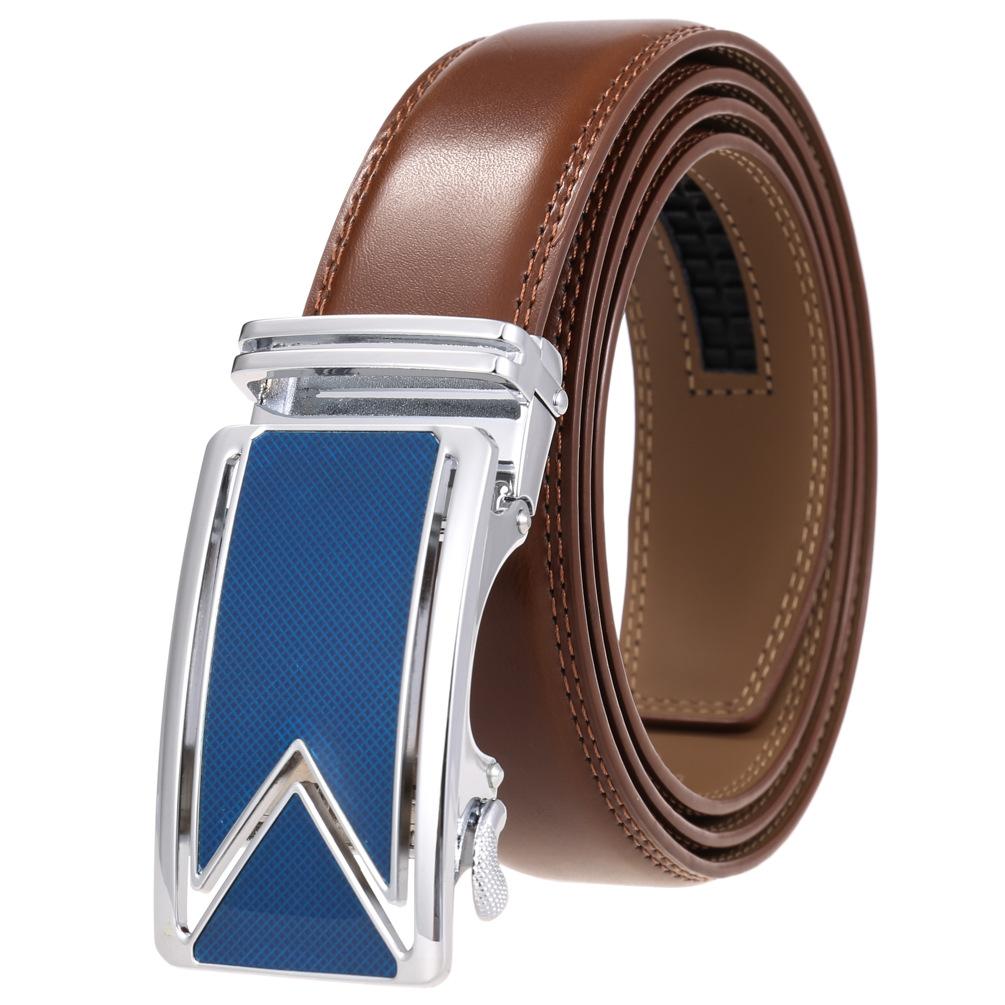 Men'S Belt Two-Layer Cowhide Automatic Buckle Belt, Business Belt Ly180-242-1