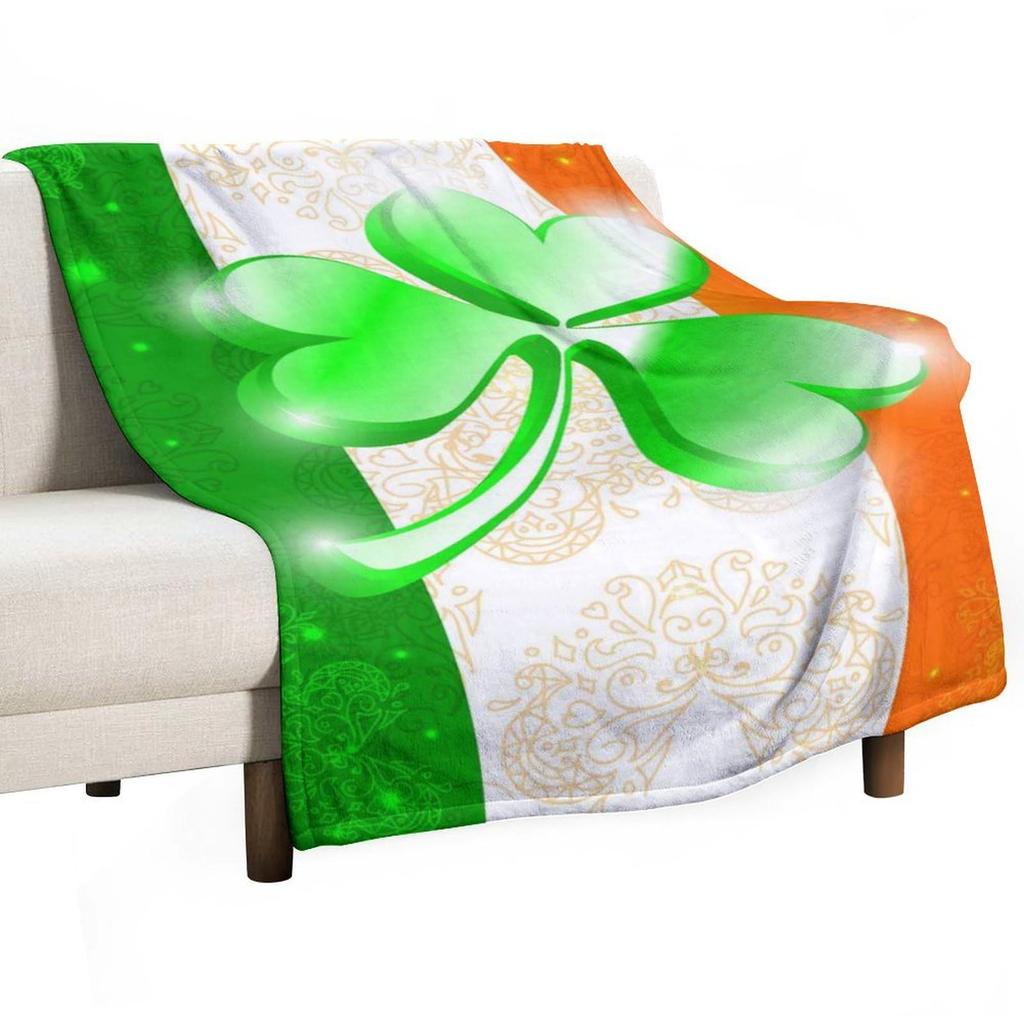 St. Patrick's Day Series digital-printed polyester Bedroom velvet flannel cover blanket Fleece soft sofa cover blankets for beds