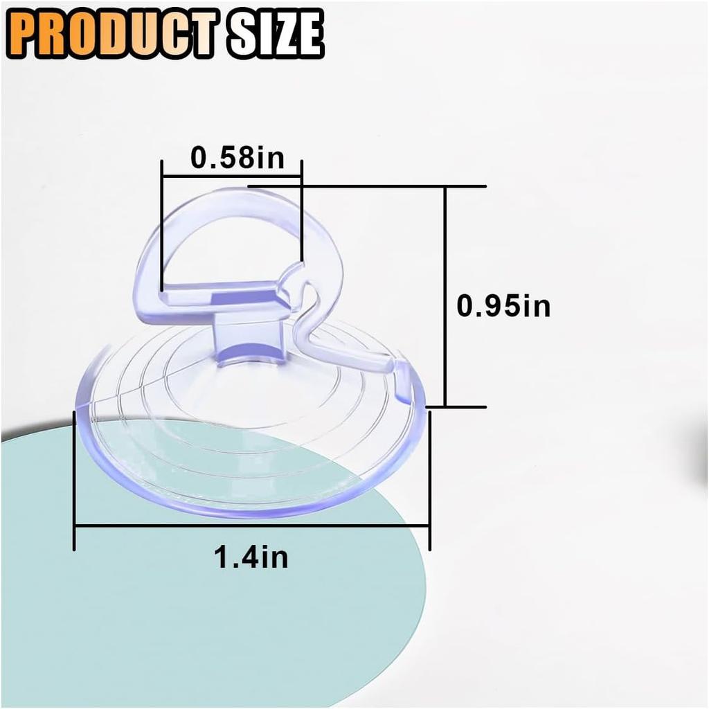 24PCS Car Glass Windshield Sunshade Suction Cups, PVC Sucker Car Window Shade Suction Cups, Pull Ring Sun Visor Suction Cup Hooks, Mini Adsorption