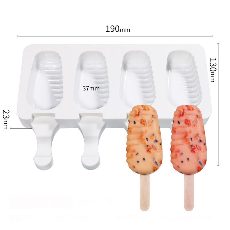 Silicone Ice Cream Mold DIY Homemade Popsicle Moulds Freezer 4 Cell Small Size Ice Cube Tray Popsicle Barrel Makers Baking Tools