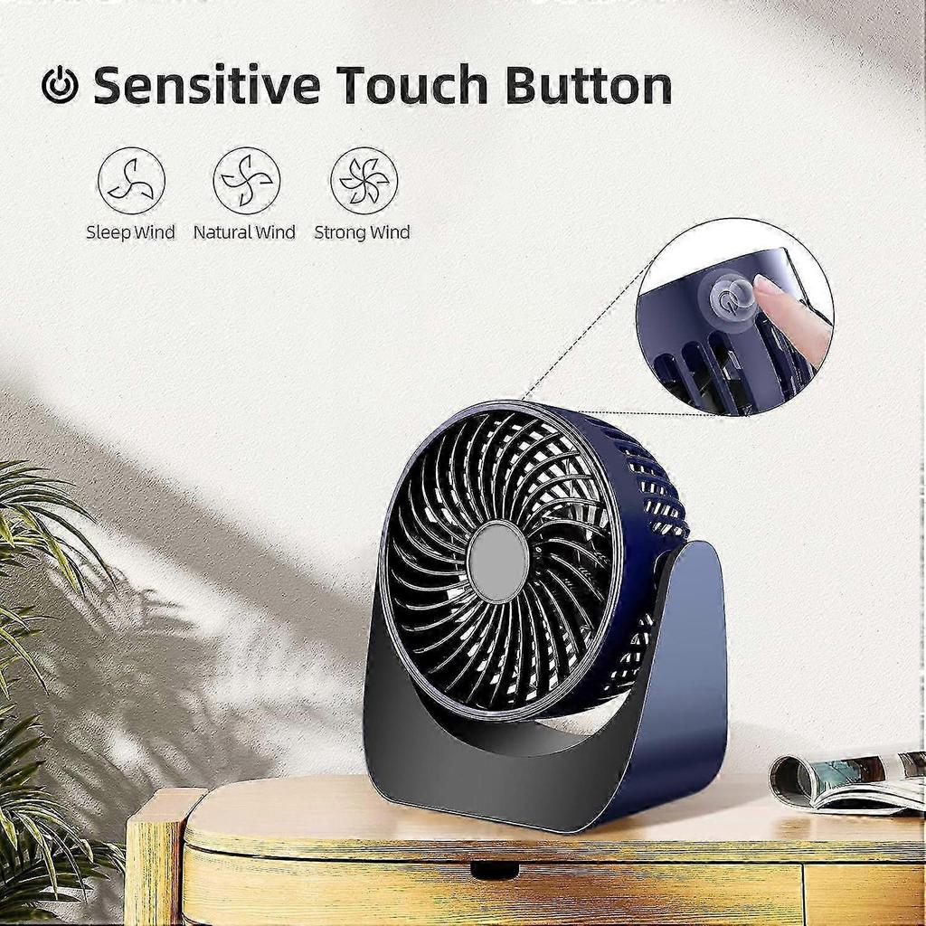 Usb Fan, Small Fan, 360 Rotation Portable Quiet Mini Usb Fan, 3 Speeds Desk Fan With 1.5M Usb Cable For Office/Car/Travel/Camping  SZRH A-X