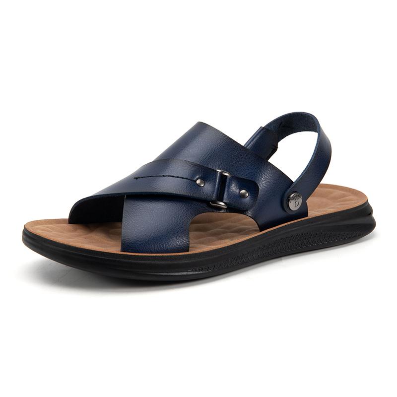 Casual Leather Men's Slippers New Arrival Male Half Drag Leisure Walk Slides Simple Half Drag Quick Dry Men Wading Aqua Sandals