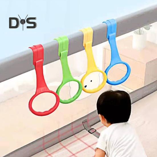 4Pcs Baby Pull-Up Ring Toddlers Walking Helper Practice Exercises Assistant Tool Stand-Up Rings Universal Infant Crib Playpen Hanging Ring