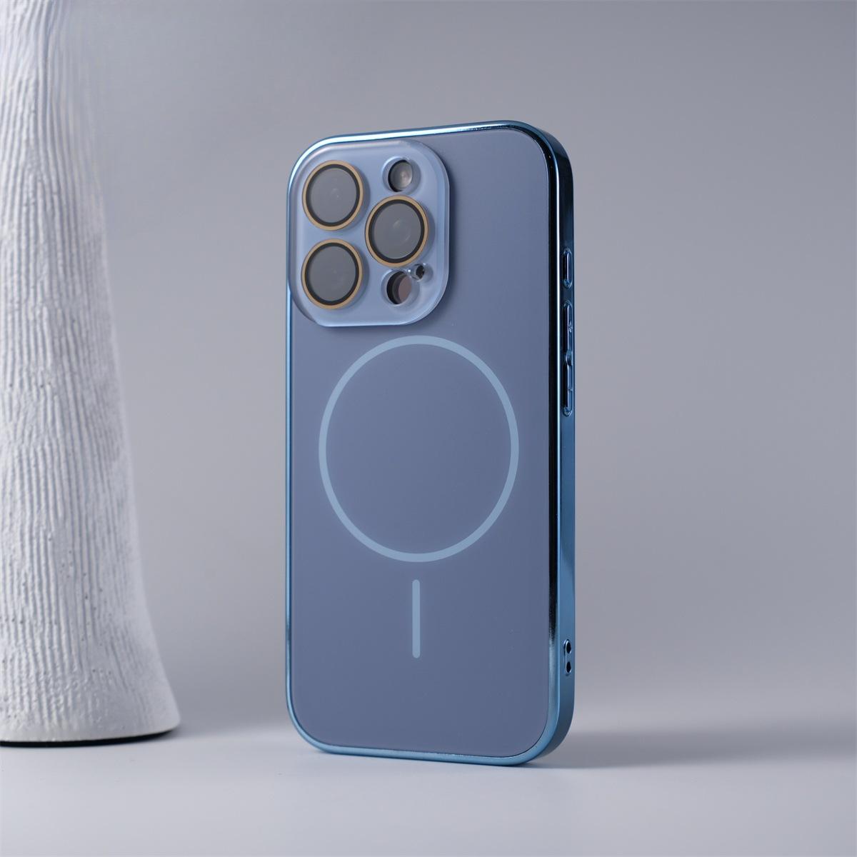 

Applicable to Apple 17 electroplating matte AG fine ring magnetic suction iPhone16promax crystal lens film mobile phone case 15 iPhone 17