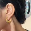 New Gold Round Chunky Clip on Earrings for Women Smooth Metal Thick Non Pierced Hoops Fashion Trendy Brincos Jewelry