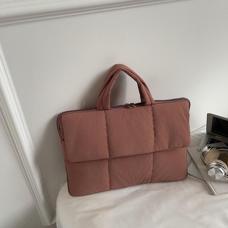 Autumn and winter new down commuter shoulder bag casual large capacity cotton bag niche design fashionable portable tote bag