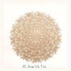 1Pc Plastic Placemat Solid Color Round Mat Lace Round Dandelion Pattern Hollow Anti-scalding Placemat WesternFood Decoration Pad