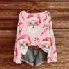 Women's Christmas Print Lightweight Sweater Long Sleeve Casual Knit Pullover Top for Holiday