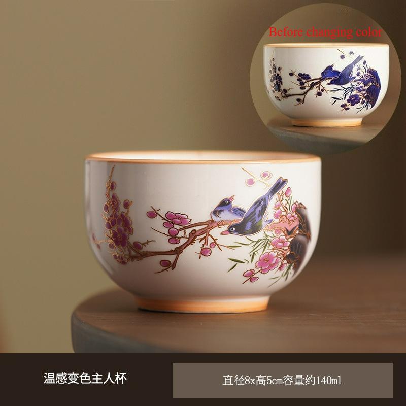 Farbwechselnde Keramik-Teetasse Chinesische Kung Fu Tee-Accessoires Meister-Teetassen Haushalts-Teegeschirr Trinkgeschirr Teezeremonie 2025 Neu