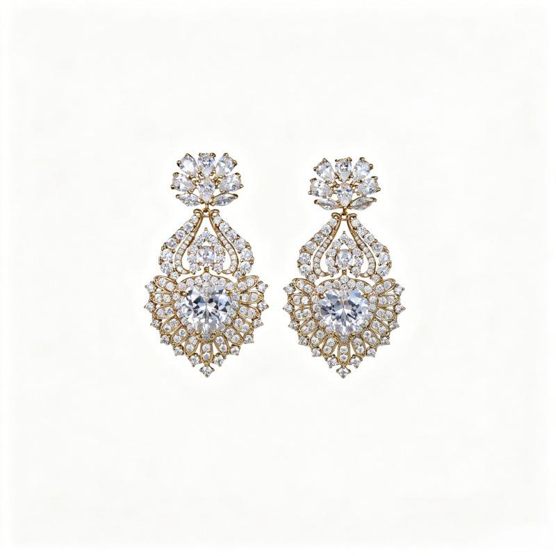 Elegant S925 Silver Earrings with 4A Cubic Zirconia: Luxury Flower Drops for Women